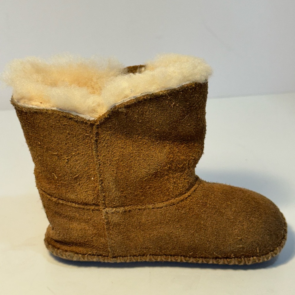 UGG Cassie Bow Boots - Toddler Kids Size 4/5 - Tan & Pink Suede Leather - Picture 7 of 12